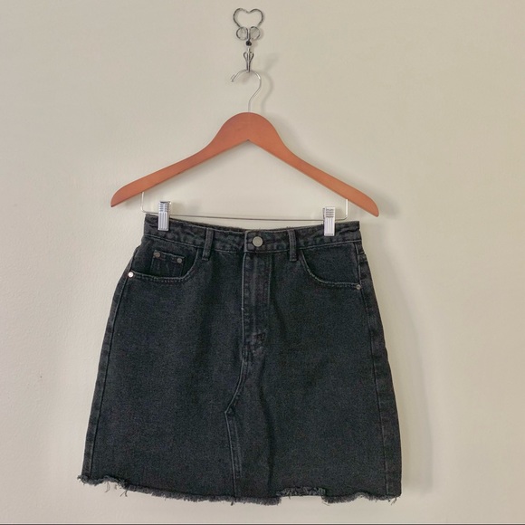 | missguided • faded black distressed tall denim mini shirt | - Picture 3 of 15